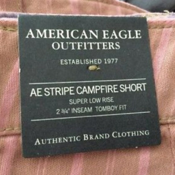 NWT AE AMERICAN EAGLE PINK STRIPE CAMPFIRE SHORTS- - Picture 7 of 8
